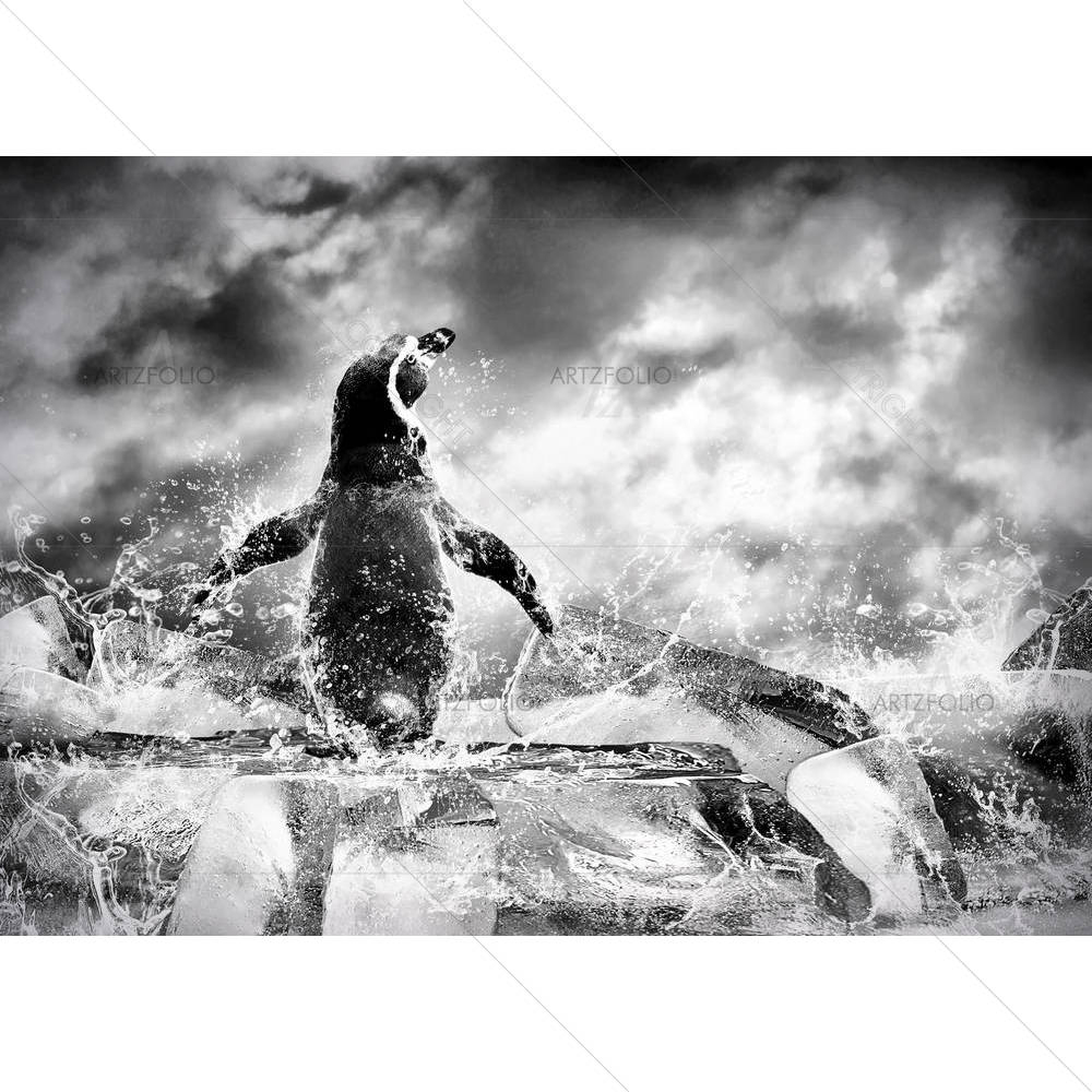 Penguin On The Ice D2 — custom-size art design 5005756