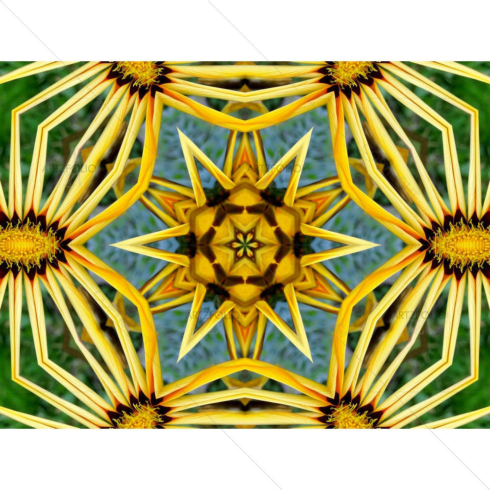 Yellow Mandala Star — custom-size art design 5005767