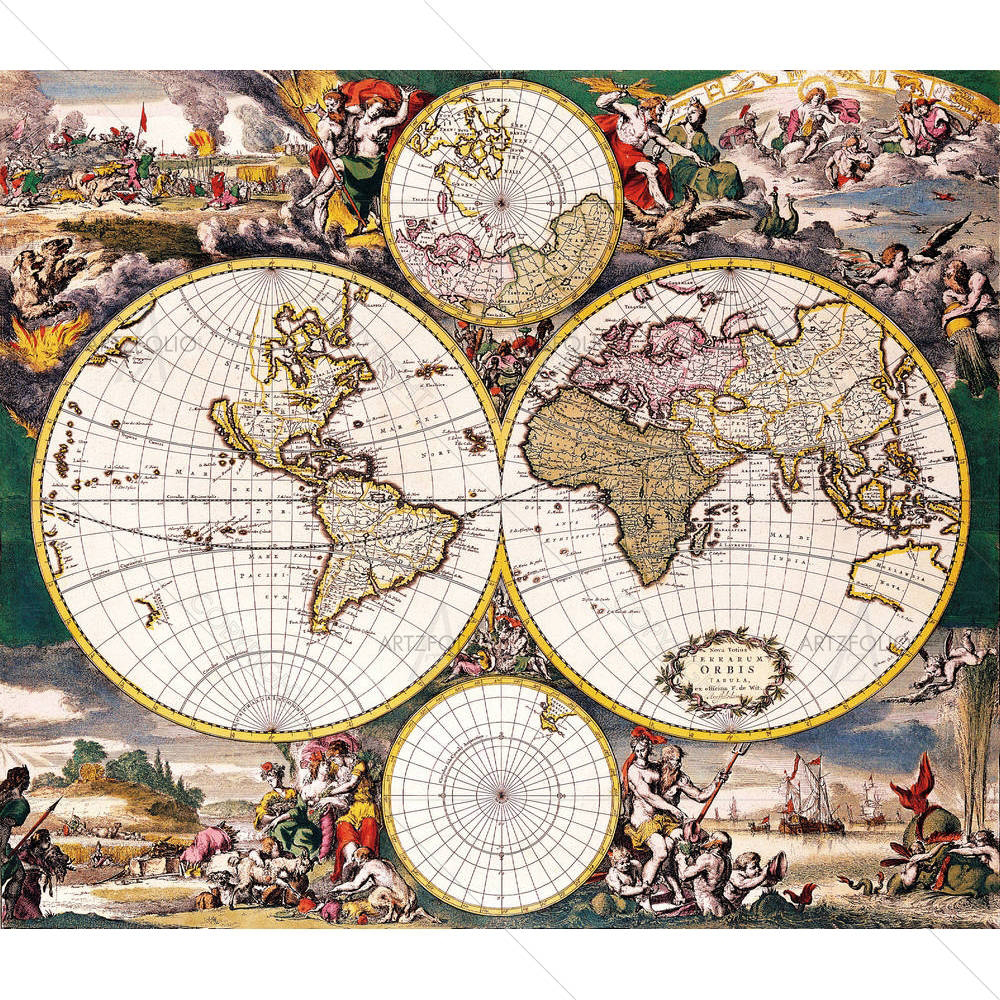 Antique Map D1 — custom-size art design 5005777