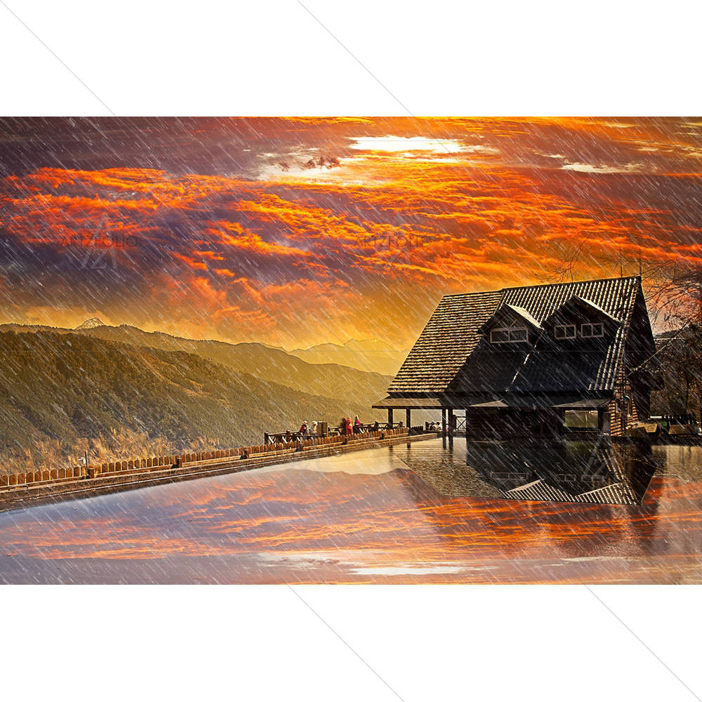 Snow Mountain Trailhead Huts, Taichung, Taiwan — custom-size art design 5005792