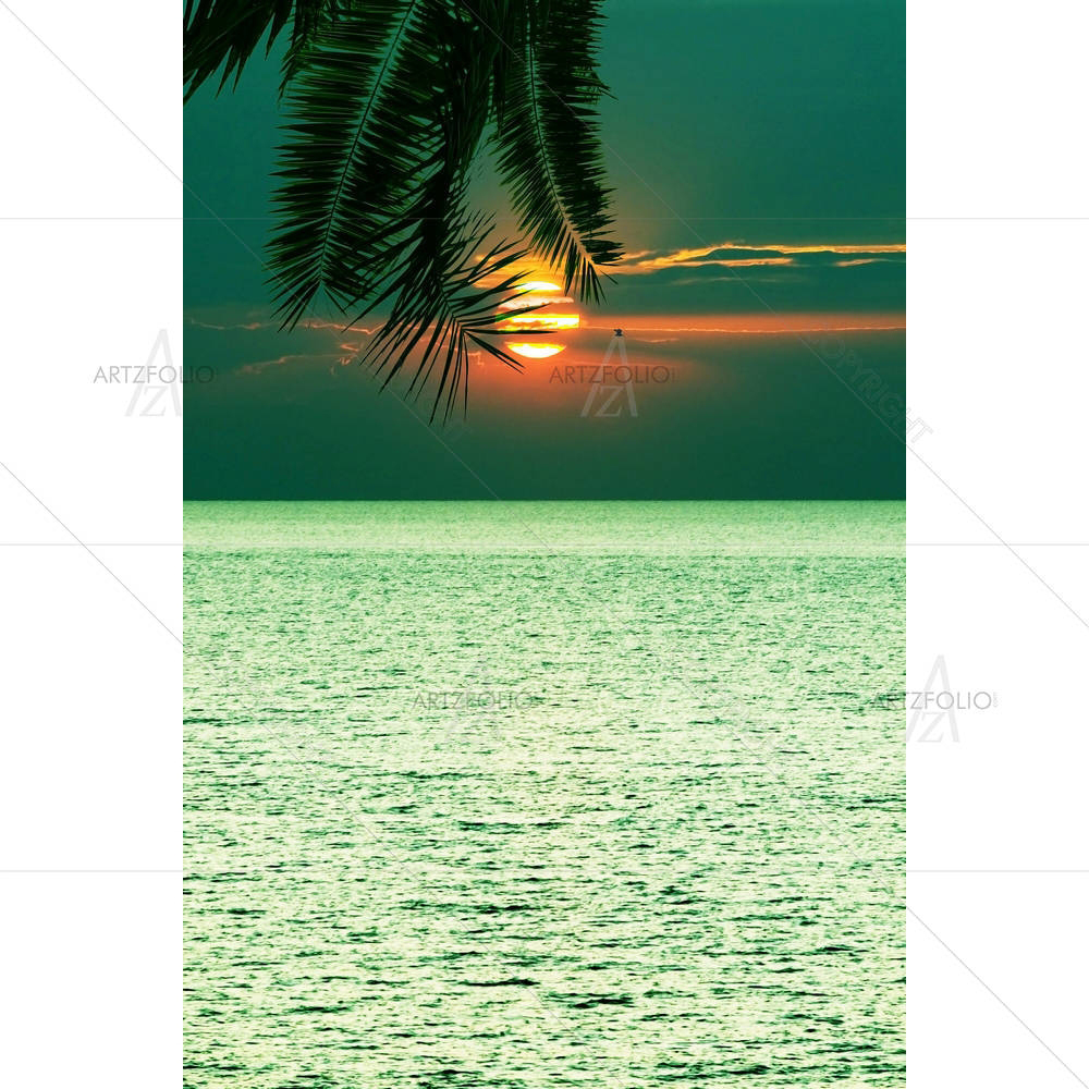Decline In Tropics Against The Sea — custom-size art design 5005804