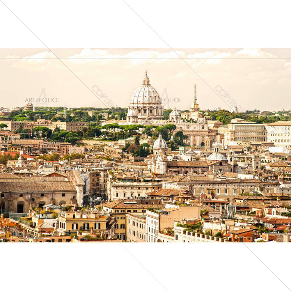 View Of San Peter Basilica, Rome, Italy — custom-size art design 5005805