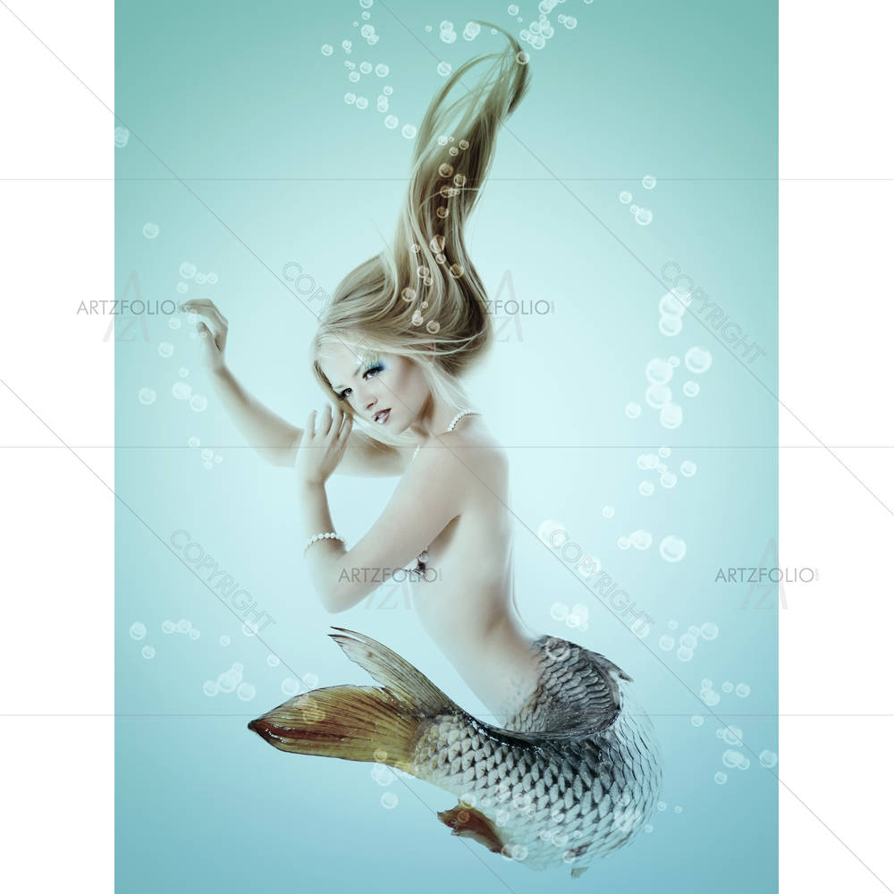 Mermaid Beautiful Magic Underwater Mythology D2 — custom-size art design 5005815
