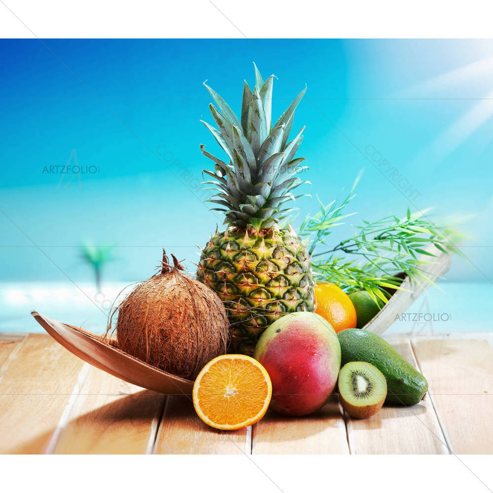 Fresh Fruits On The Beach — custom-size art design 5005817