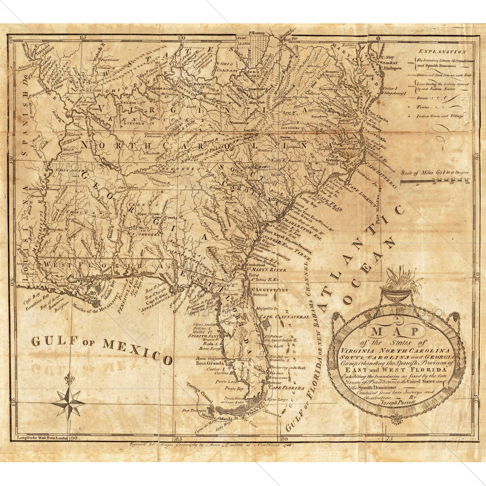 Photo of America as per 1789 Old Map — African custom art by ArtzFolio