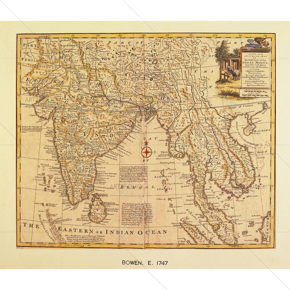 Photo of an Old Map D1 — custom-size art design 5005851
