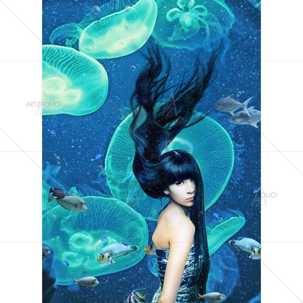 Mermaid Magic Underwater Photo — Fantasy custom art by ArtzFolio