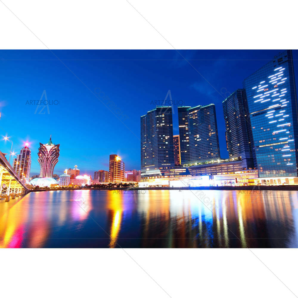 Macau Cityscape Of Bridge & Skyscraper Macao, Asia D2 — custom-size art design 5005869