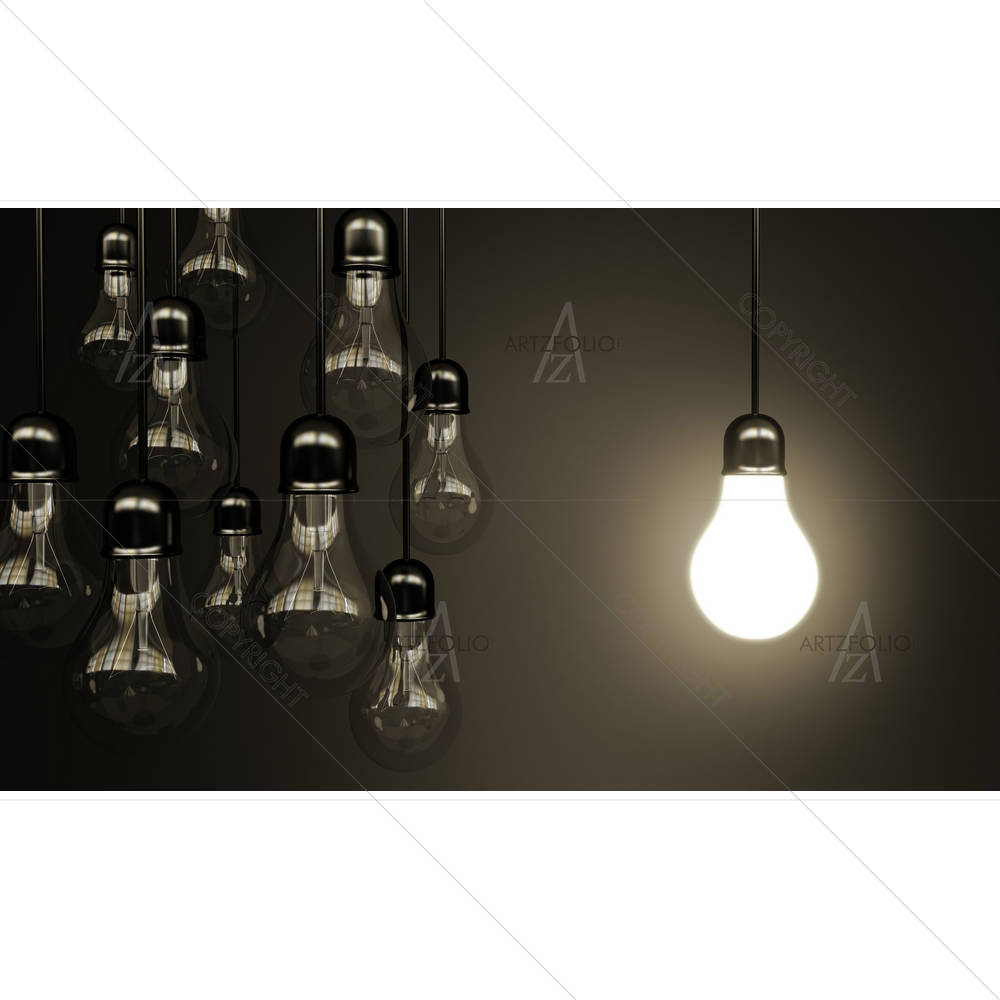 Idea Concept with Light Bulbs D2 — Cities custom art by ArtzFolio