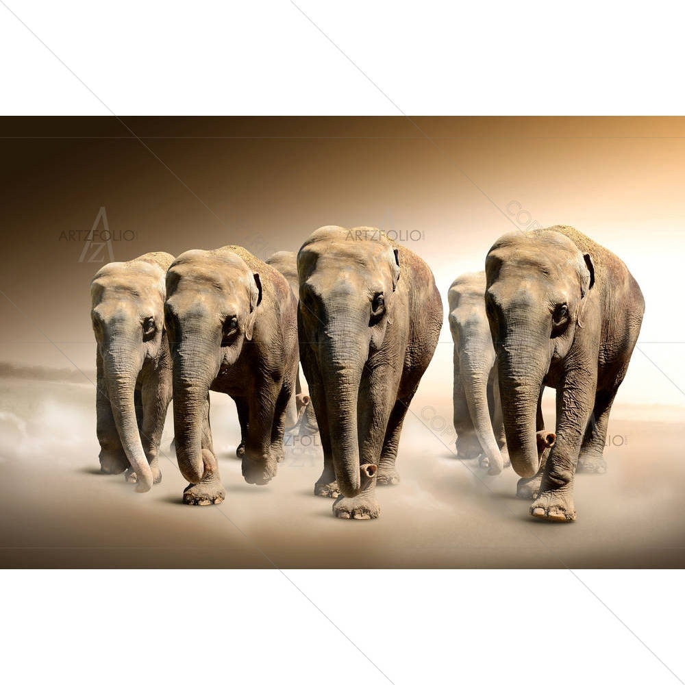 Herd Of Elephants — Abstract custom art by ArtzFolio