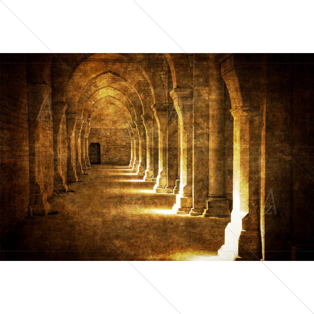 Abbaye De Fontenay Archway Hall Vintage — Devotional custom art by ArtzFolio
