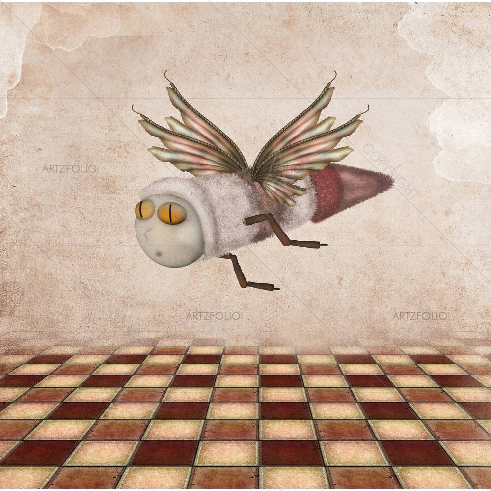 Curious Bee — Ancient custom art by ArtzFolio