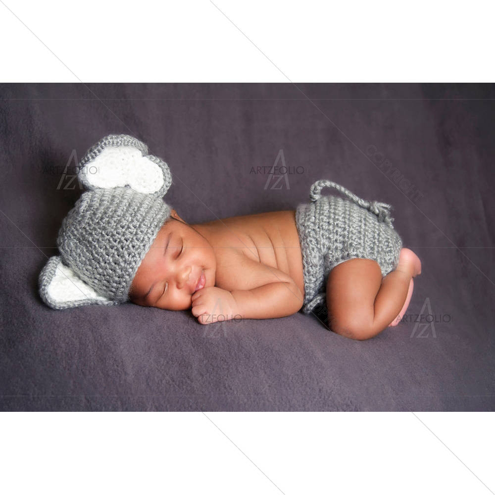 Smiling Newborn Baby Boy Sleeping — Baby custom art by ArtzFolio