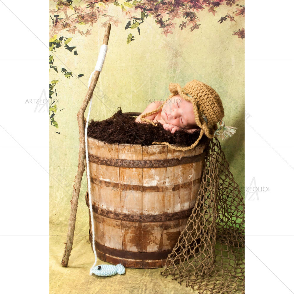 Newborn Baby Boy Sleeping D1 — custom-size art design 5005915
