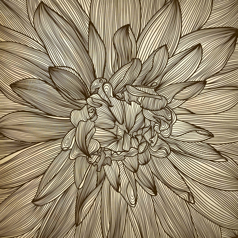 Dahlia Flower D2 — custom-size art design 5005936