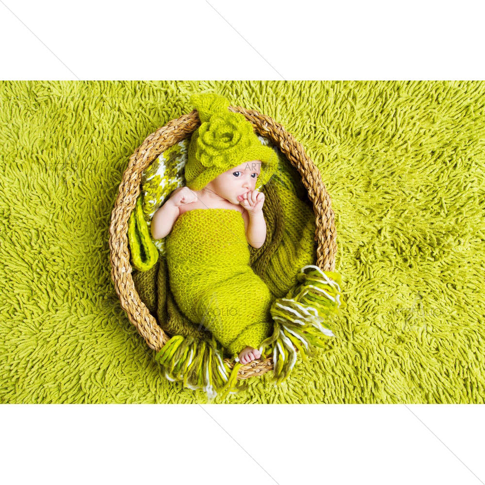 Newborn Baby in a Woolen Hat — custom-size art design 5005957