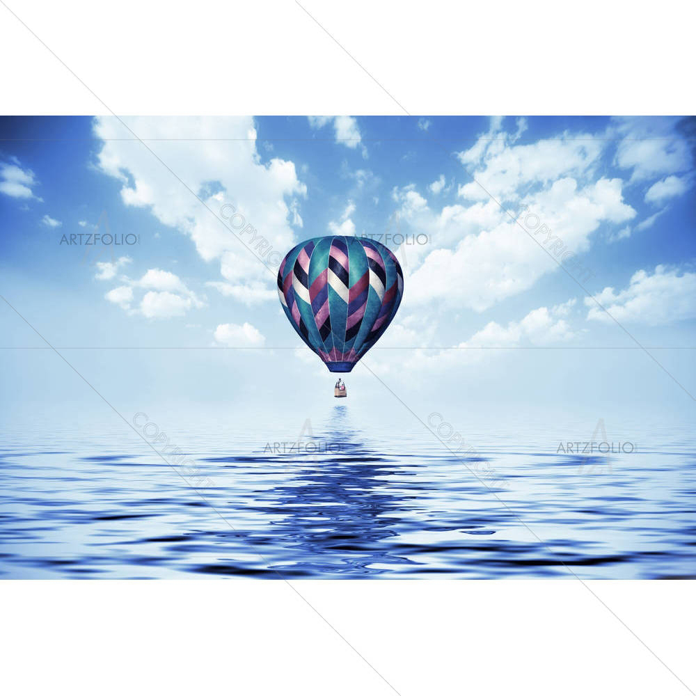 Balloon Flying Low Over The Water — Automobiles custom art by ArtzFolio