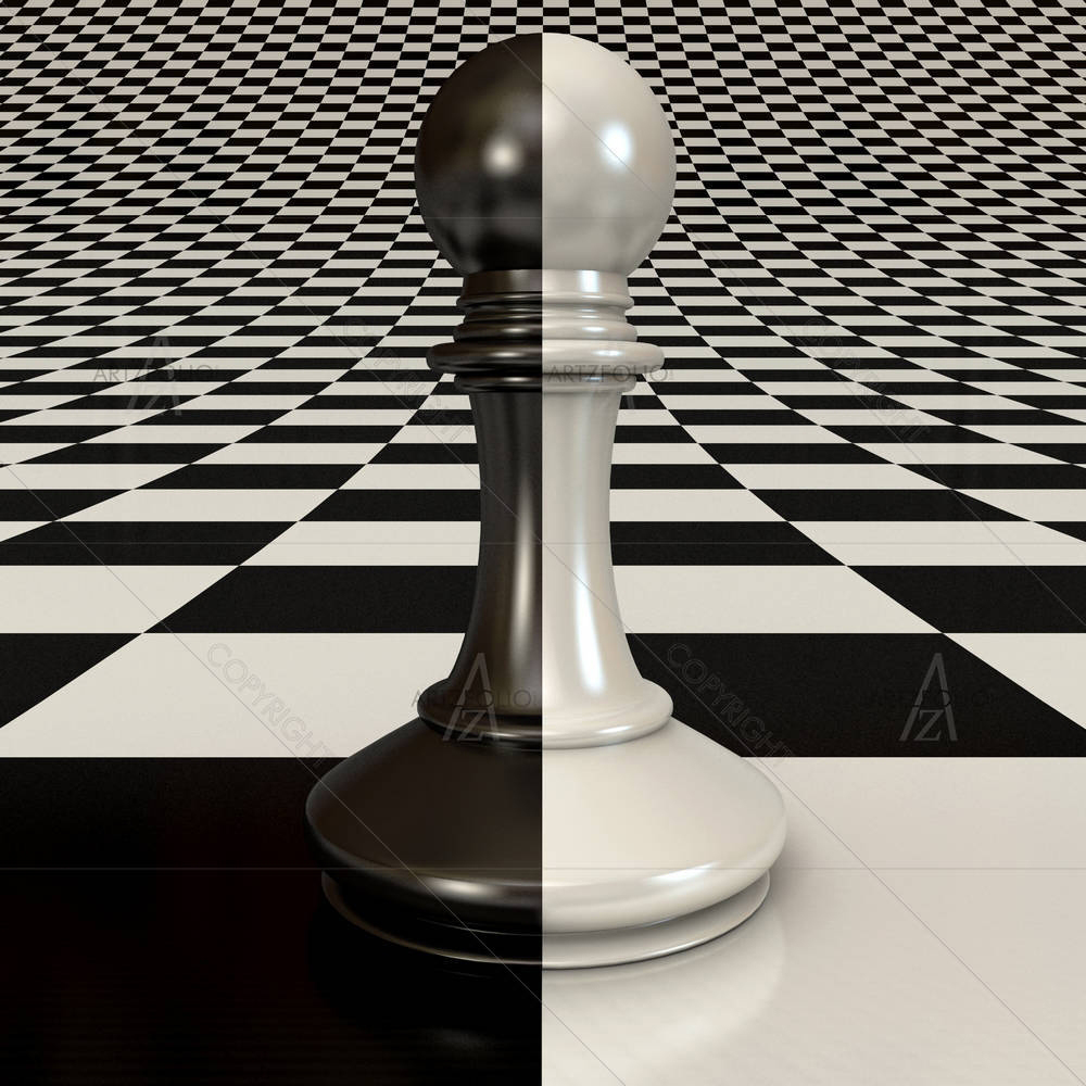 Pawn On Chessboard — custom-size art design 5005979