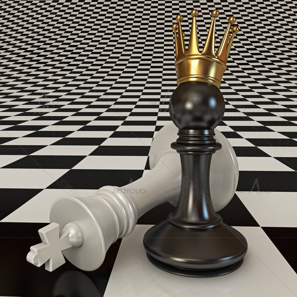 Black Does the Pawn Checkmate — custom-size art design 5005980