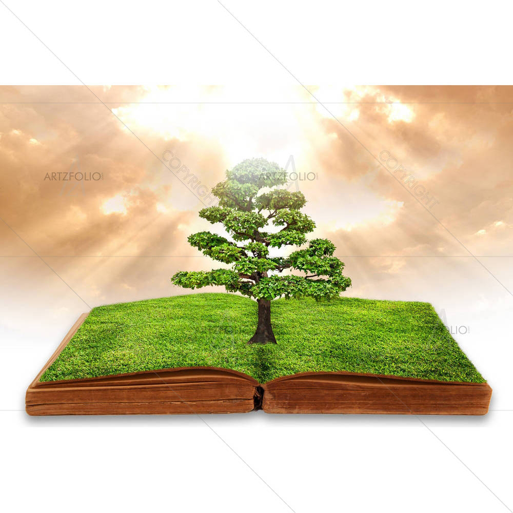 Big Tree Growth From A Book — custom-size art design 5005981