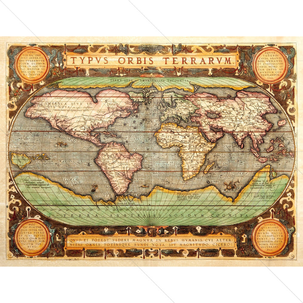 Old Map 1587 Typvs Orbis Terrarvm — custom-size art design 5005992
