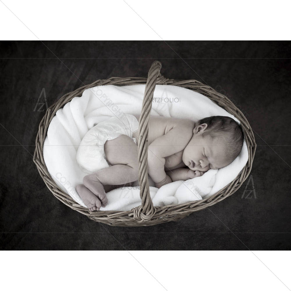 Sleeping Little Newborn Girl — custom-size art design 5005995