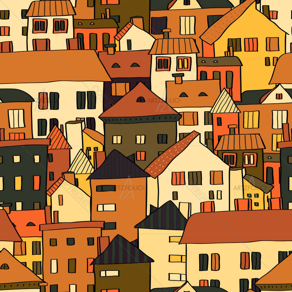 Town Various Buildings — Devotional custom art by ArtzFolio