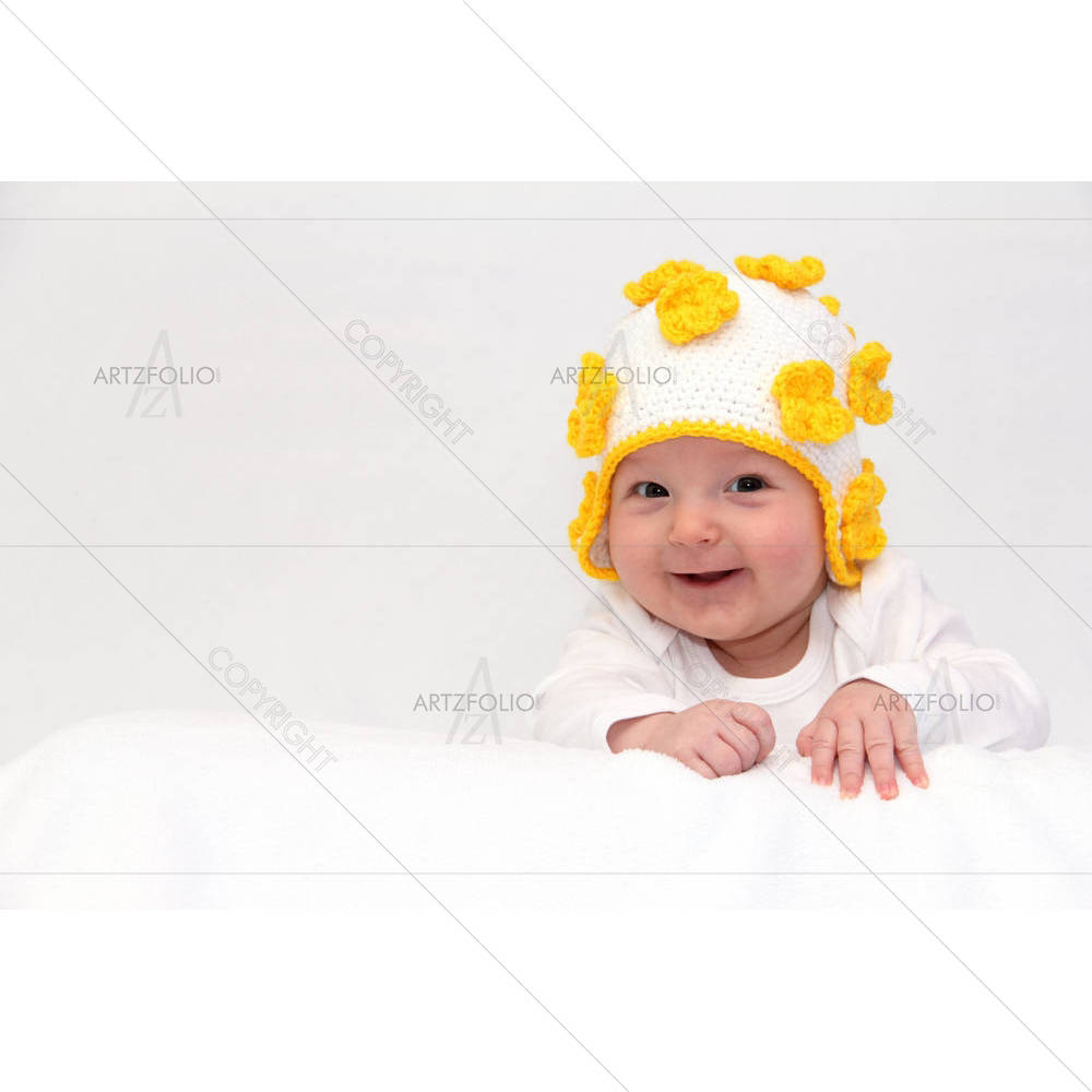 Happy Baby With Hat — custom-size art design 5006018