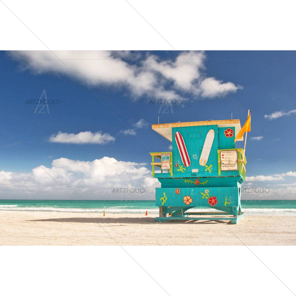 Lifeguard House on Miami Beach Florida, USA D1 — American custom art by ArtzFolio