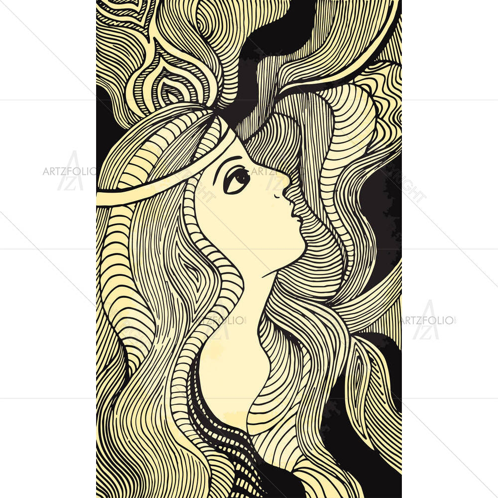 Drawing Of A Girl D2 — custom-size art design 5006041