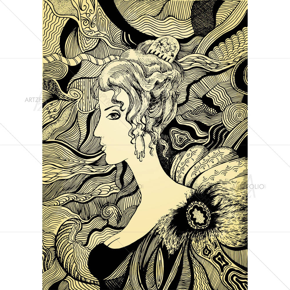 Drawing Of A Girl D4 — custom-size art design 5006044