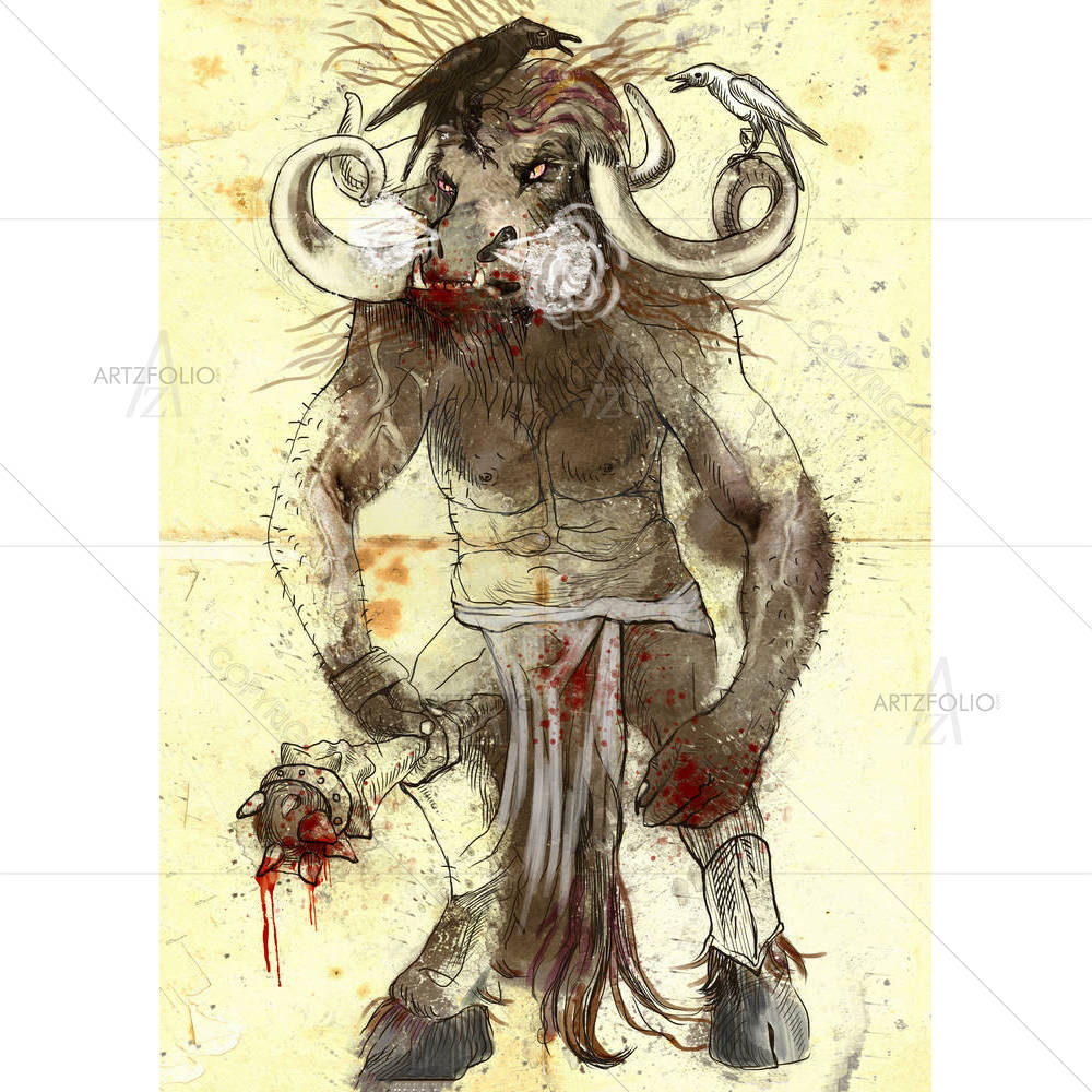 Ancient Greek Myths & Legends Minotaur — custom-size art design 5006060