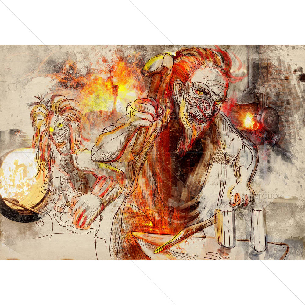 Greek Myths & Legends, Hephaestus — Devotional custom art by ArtzFolio