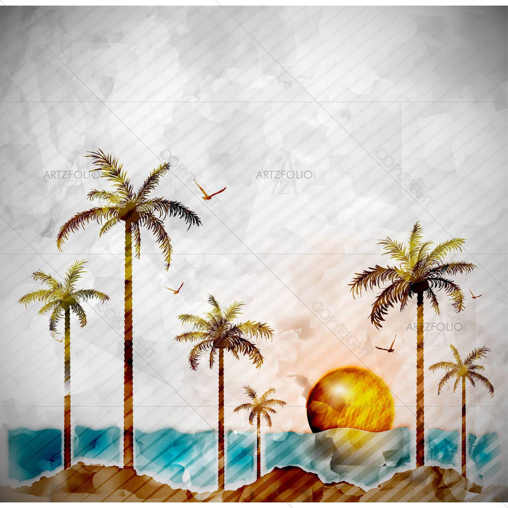 Tropical Landscape D2 — custom-size art design 5006077