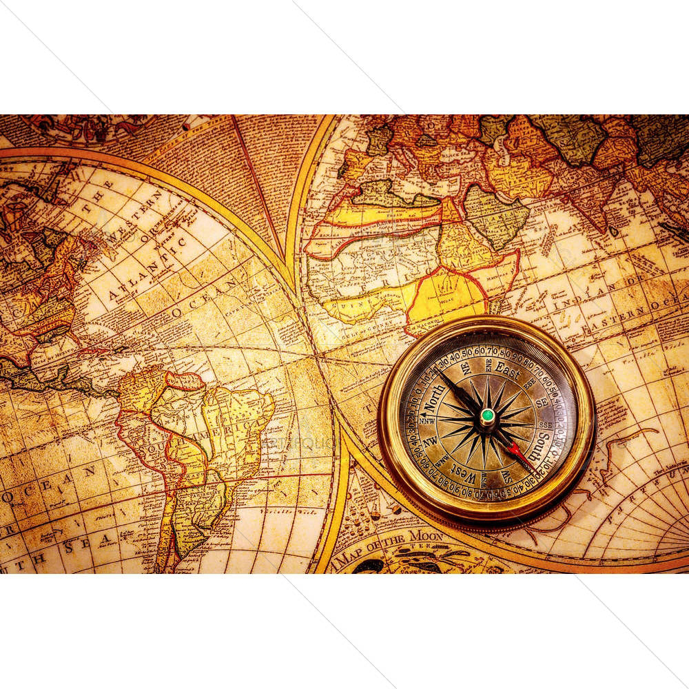 Ancient World Map D3 — Abstract custom art by ArtzFolio