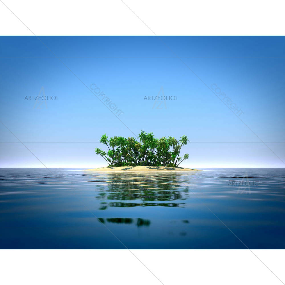 Tropical Island In The Ocean — custom-size art design 5006102