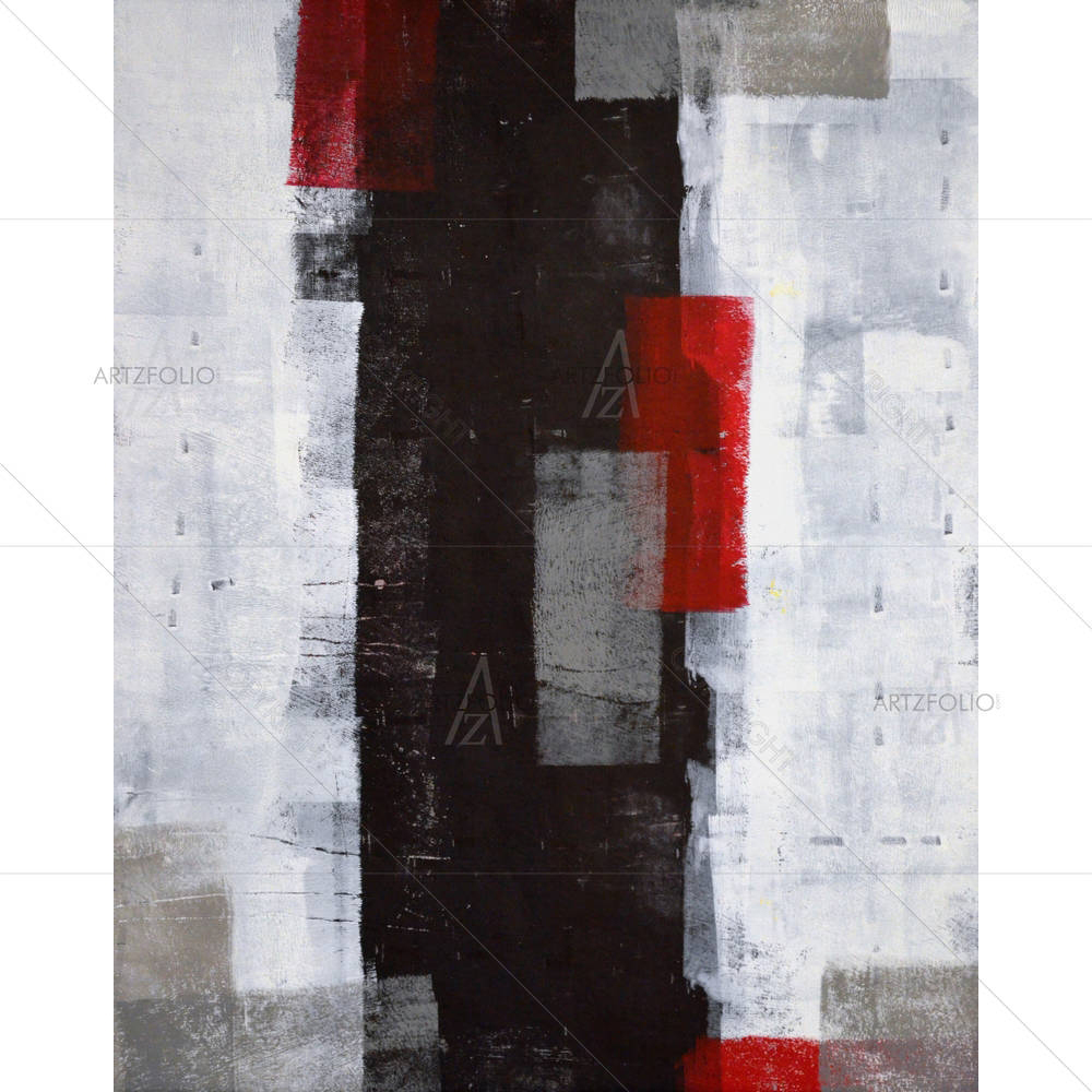 Abstract Grey & Red Artwork — custom-size art design 5006105