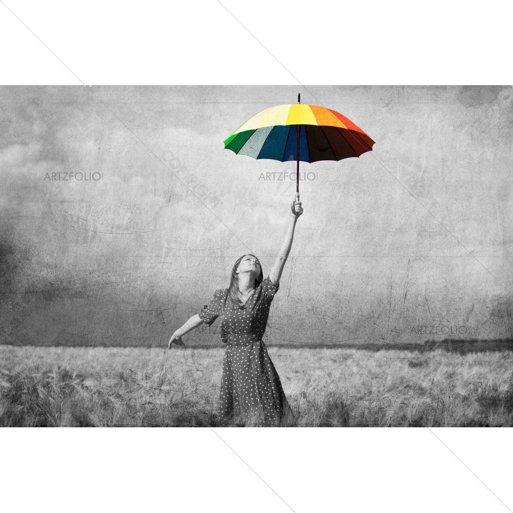 Redhead Girl With Umbrella — Adult custom art by ArtzFolio