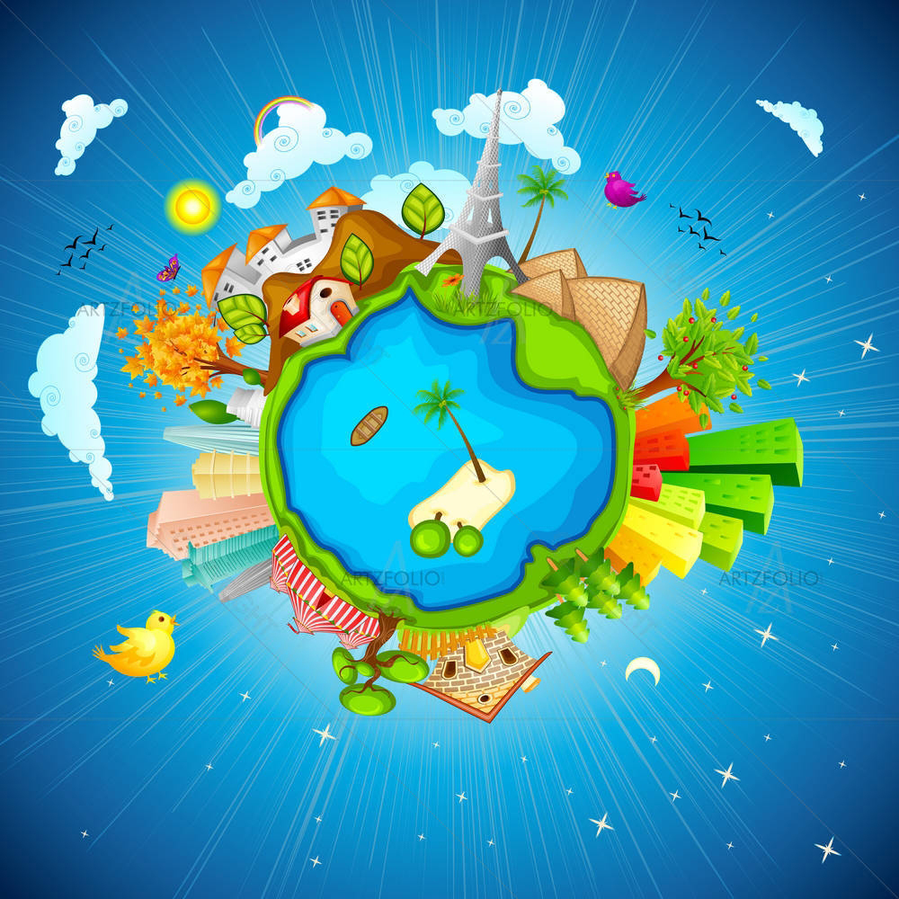 City Around Earth — custom-size art design 5006126