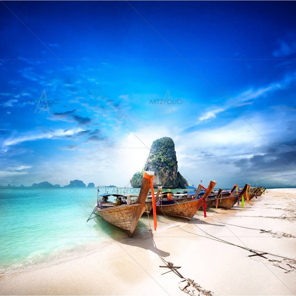 Thailand Beach On Tropical Island, Asia Coast — custom-size art design 5006133