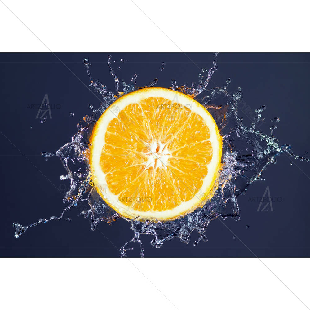 Orange Splash With Water — custom-size art design 5006137