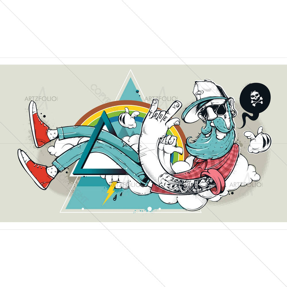 Abstract Graffiti Hipster D1 — custom-size art design 5006144
