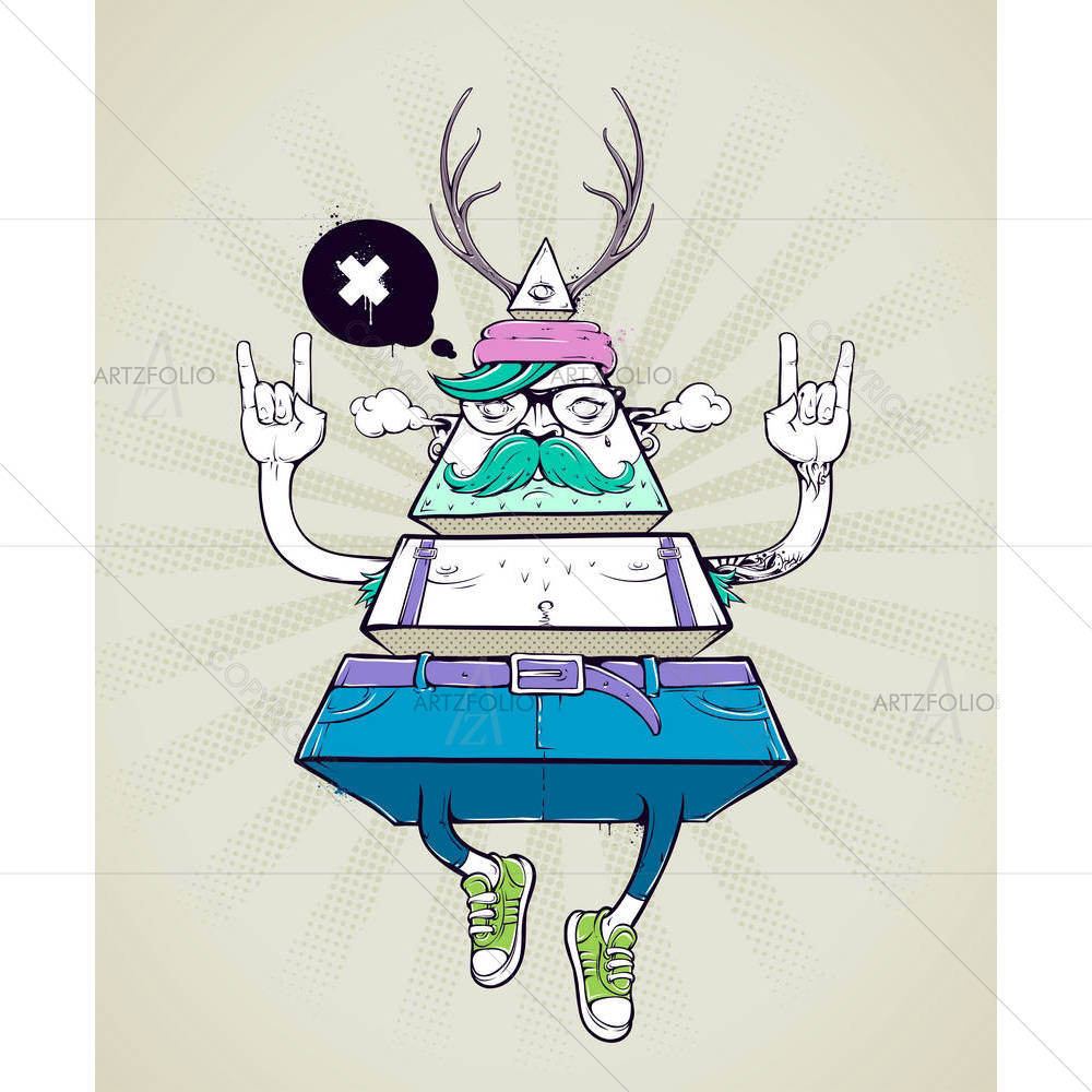Abstract Graffiti Hipster D3 — custom-size art design 5006146