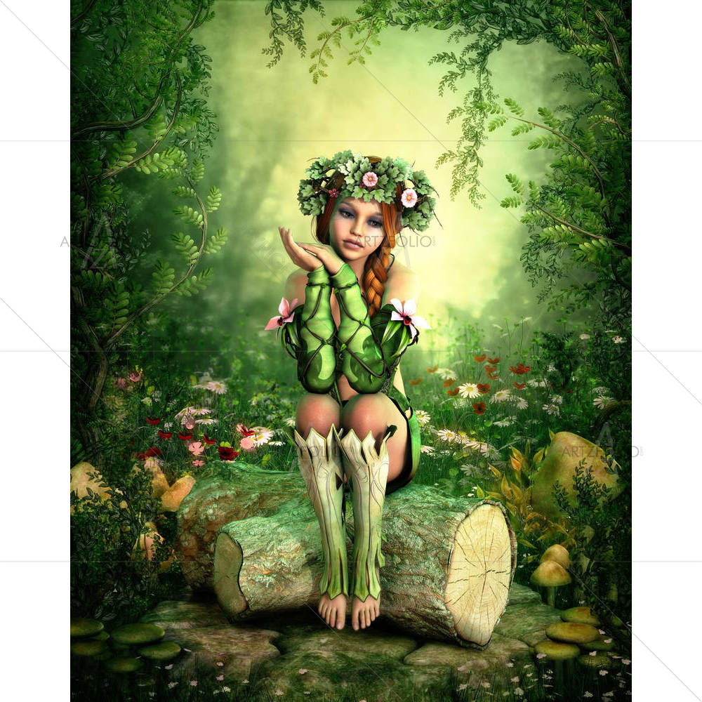 Girl with a Wreath on her Head — custom-size art design 5006147