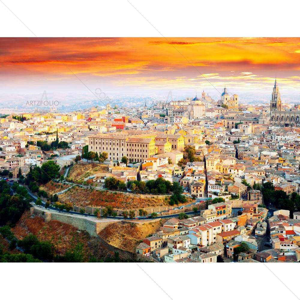 Dawn View of Toledo, Castile La Mancha, Spain — custom-size art design 5006176