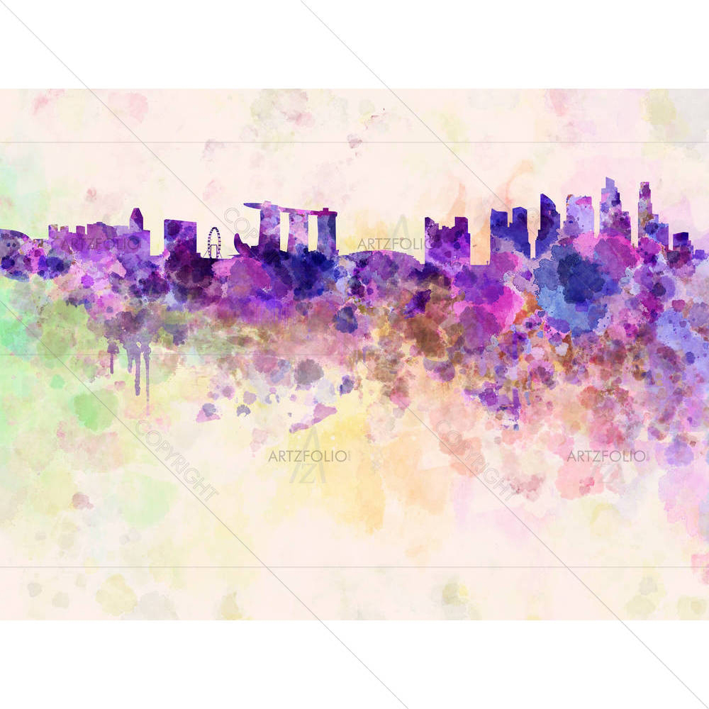 Singapore Skyline D2 — Abstract custom art by ArtzFolio