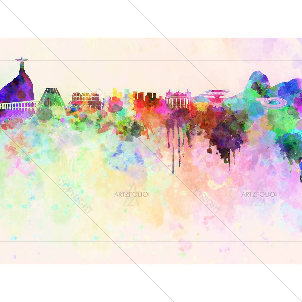 Skyline of Rio De Janeiro, Brazil — Abstract custom art by ArtzFolio