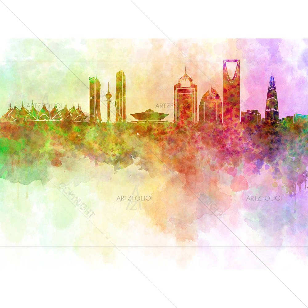 Skyline of Riyadh, Saudi Arabia — custom-size art design 5006181
