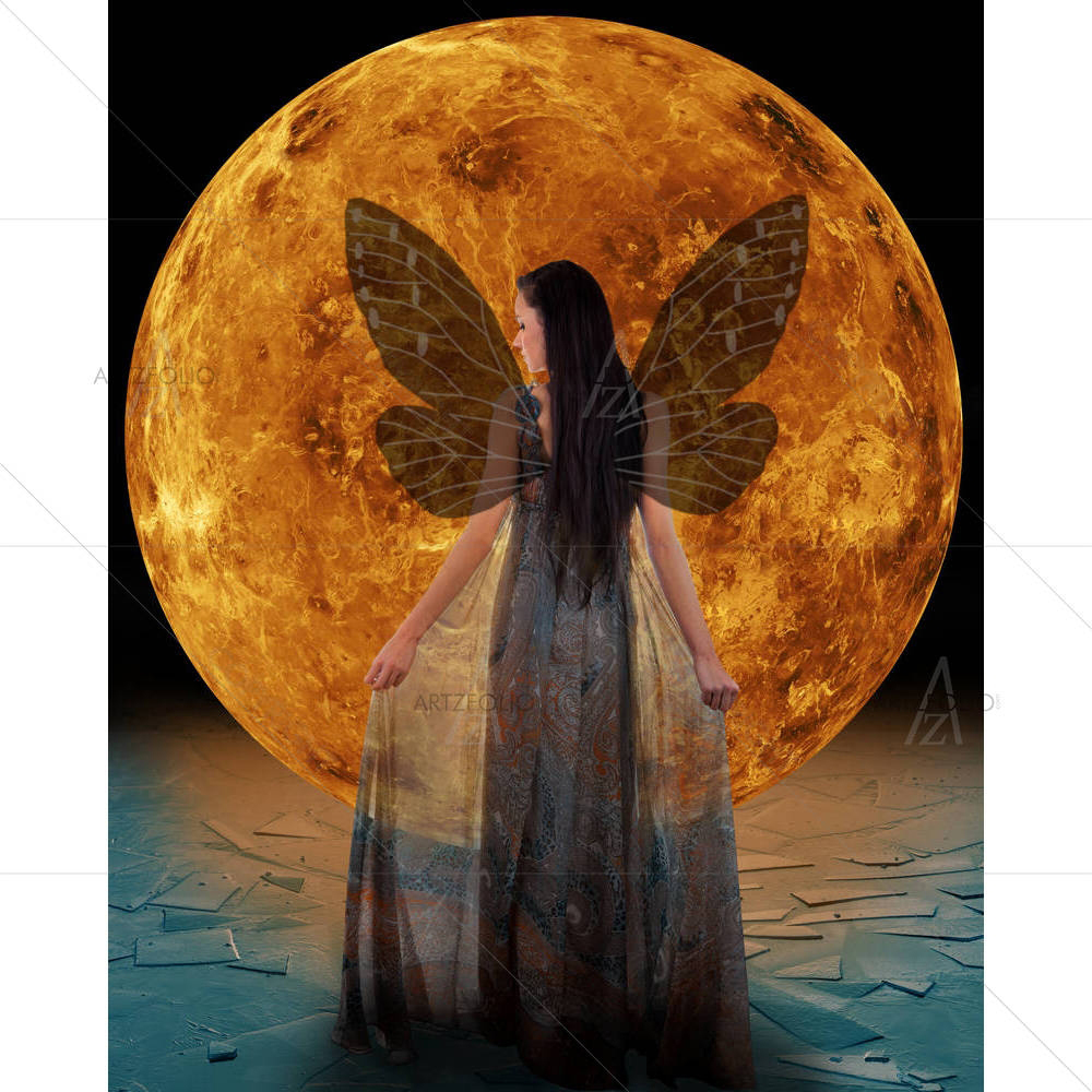 Ice Fairy in Front of Venus Elements D2 — custom-size art design 5006191