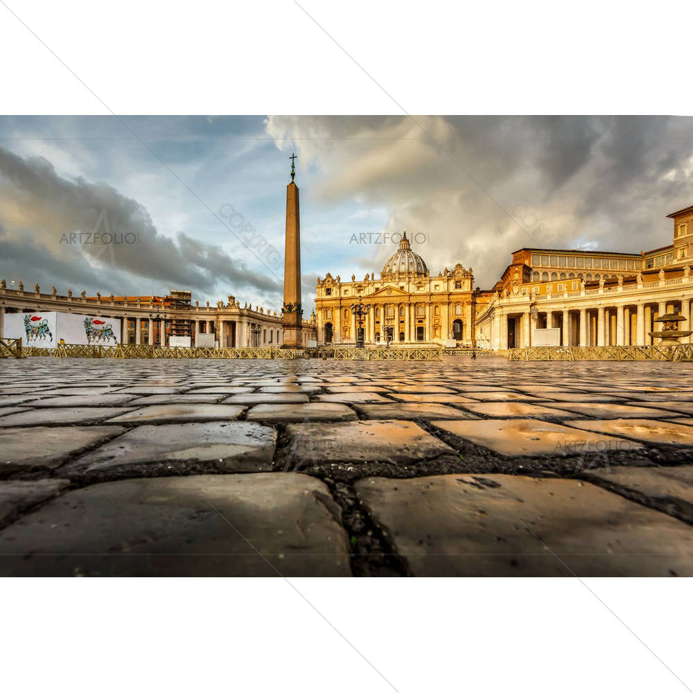 St Peter Square & Basilica in Vatican City, Rome — custom-size art design 5006199